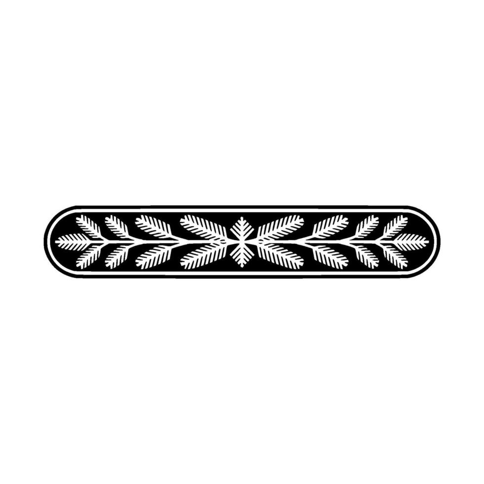 Elegant Black White Floral- Border on White Background vector