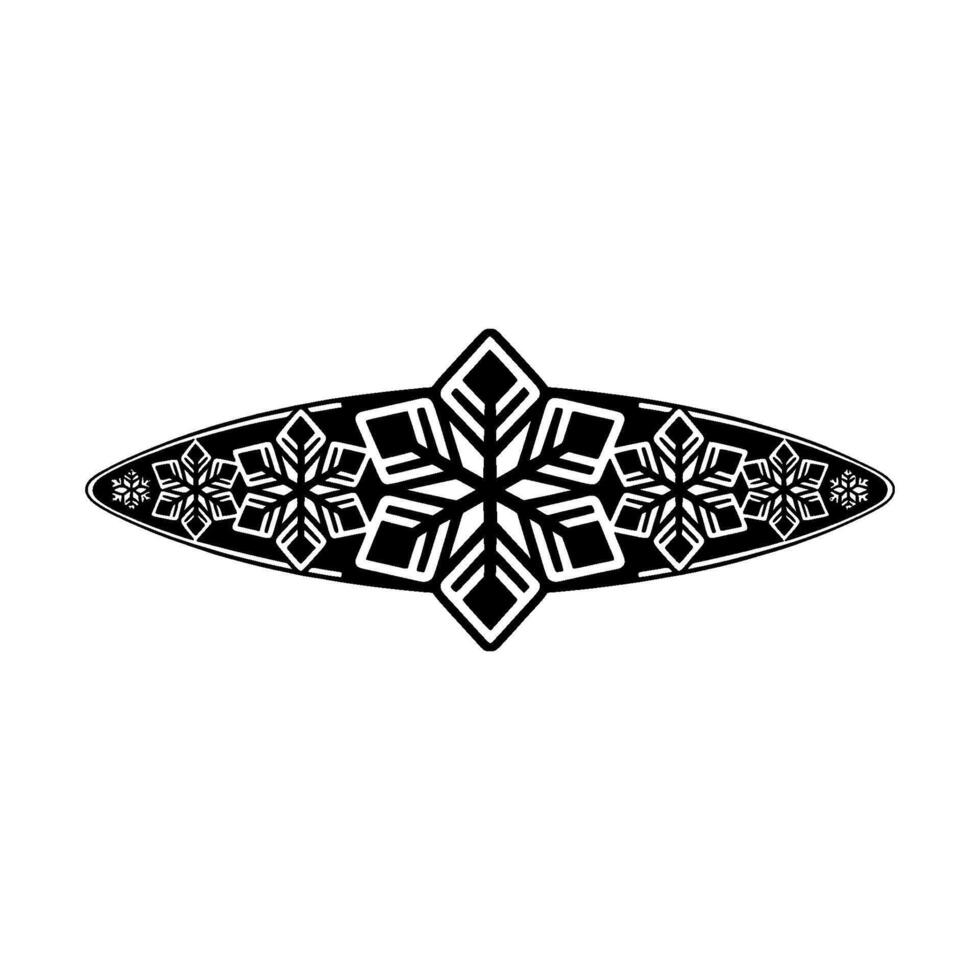 Minimalist Snowflake , Black and White, Winter Holiday vector