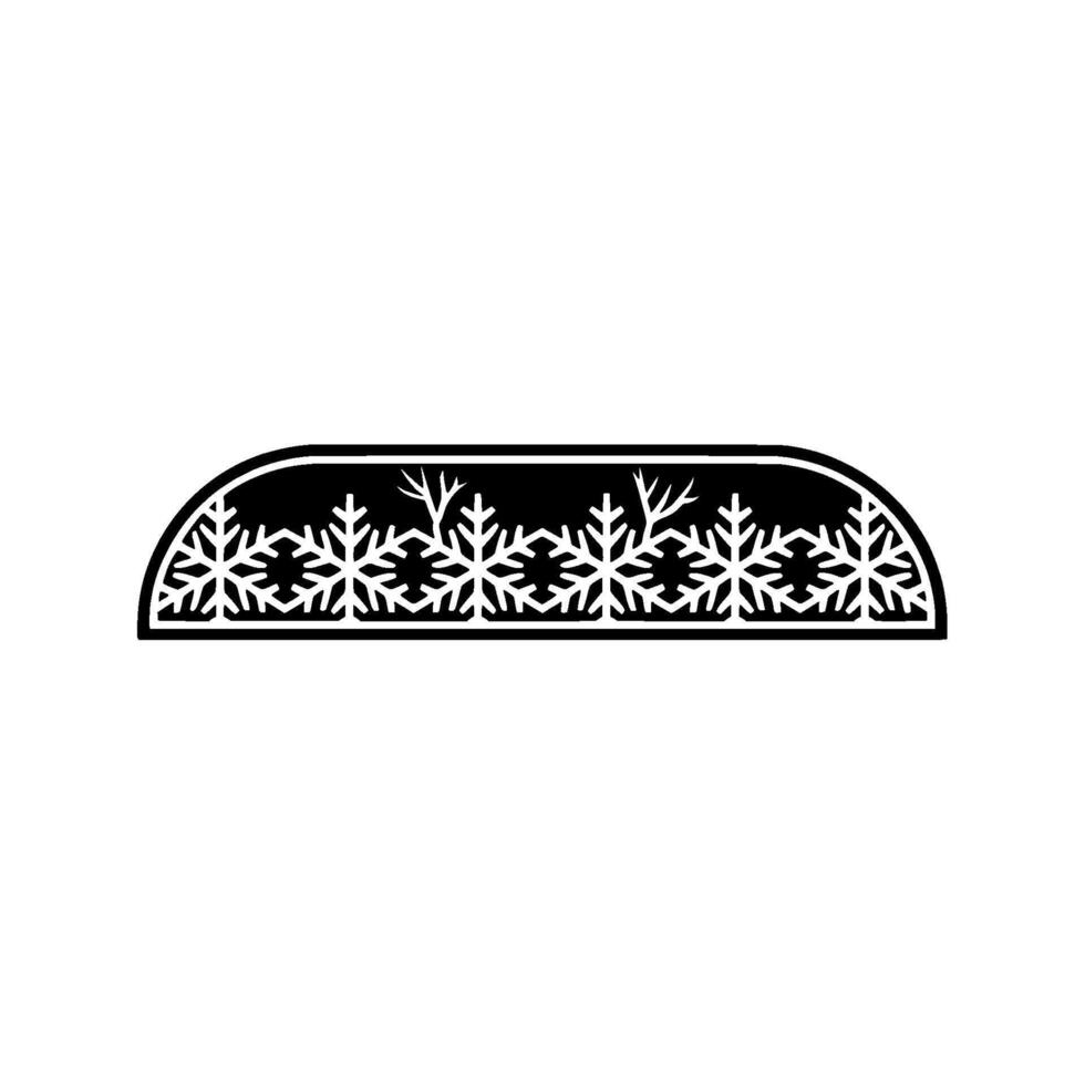Black White Snowflake Border Winter Elegance vector