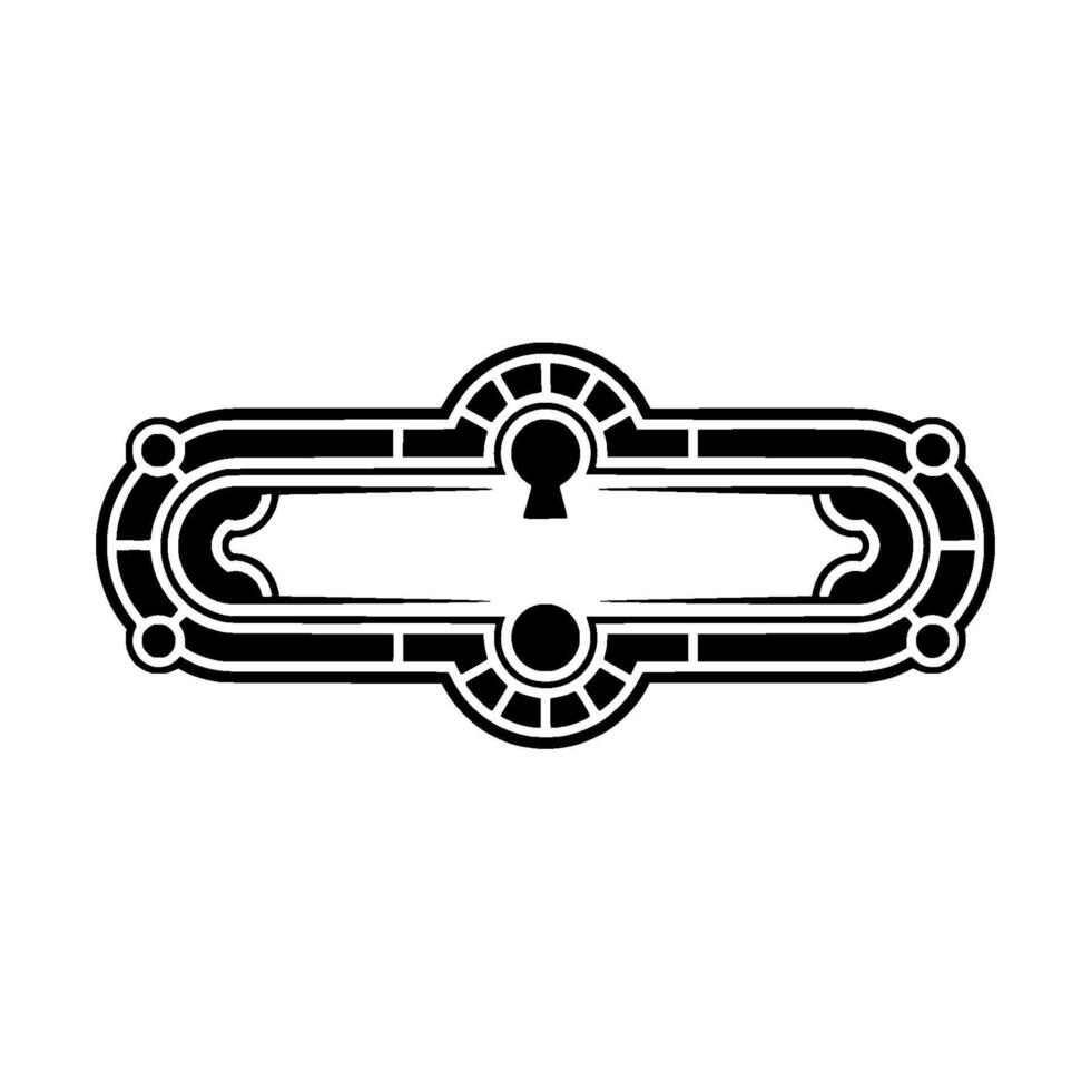 Ornate Keyhole Frame Art Deco, Element vector