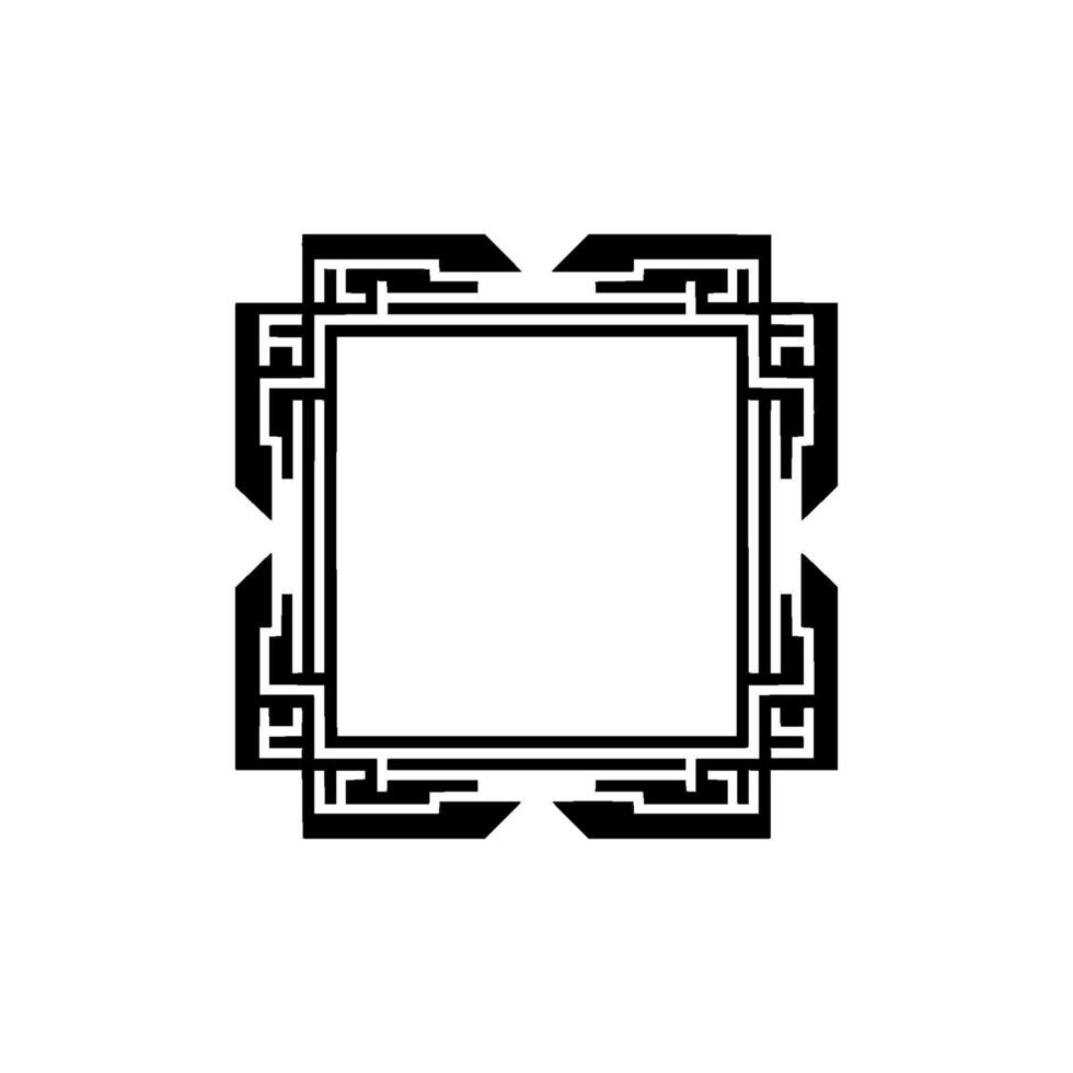 Geometric Art Deco Frame, Monochrome, Minimalist vector