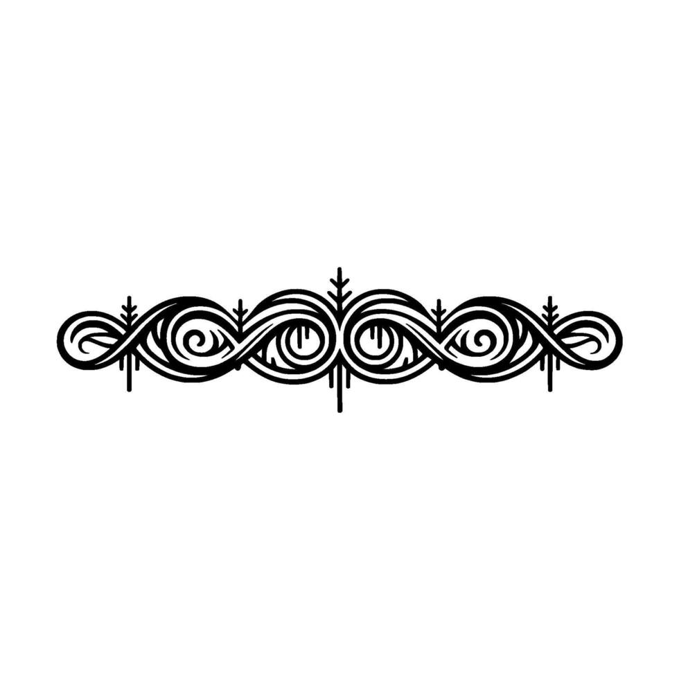 Abstract Black Swirl Ornament on White Background vector
