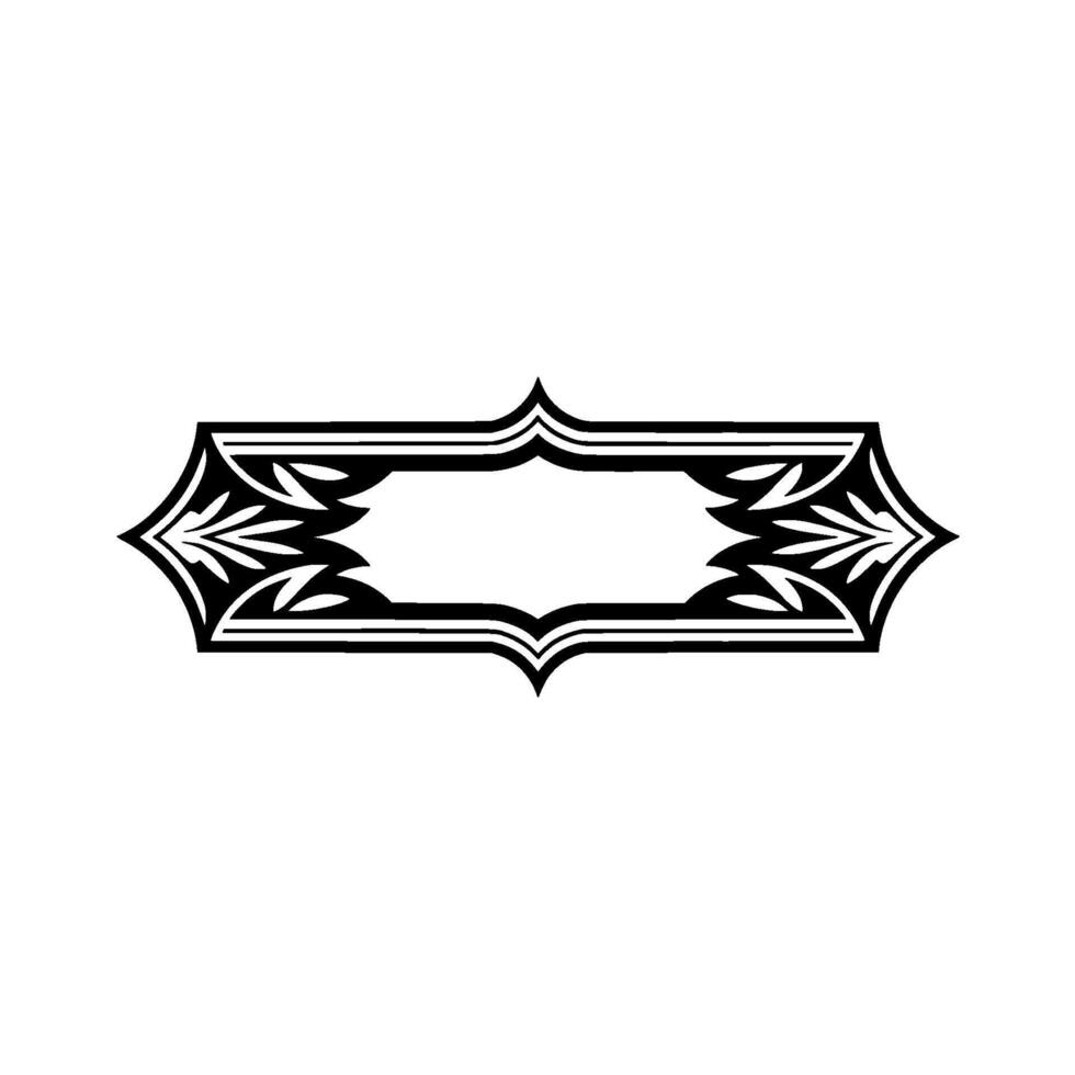 Elegant Black and White Ornamental Frame , Element, Decoration vector