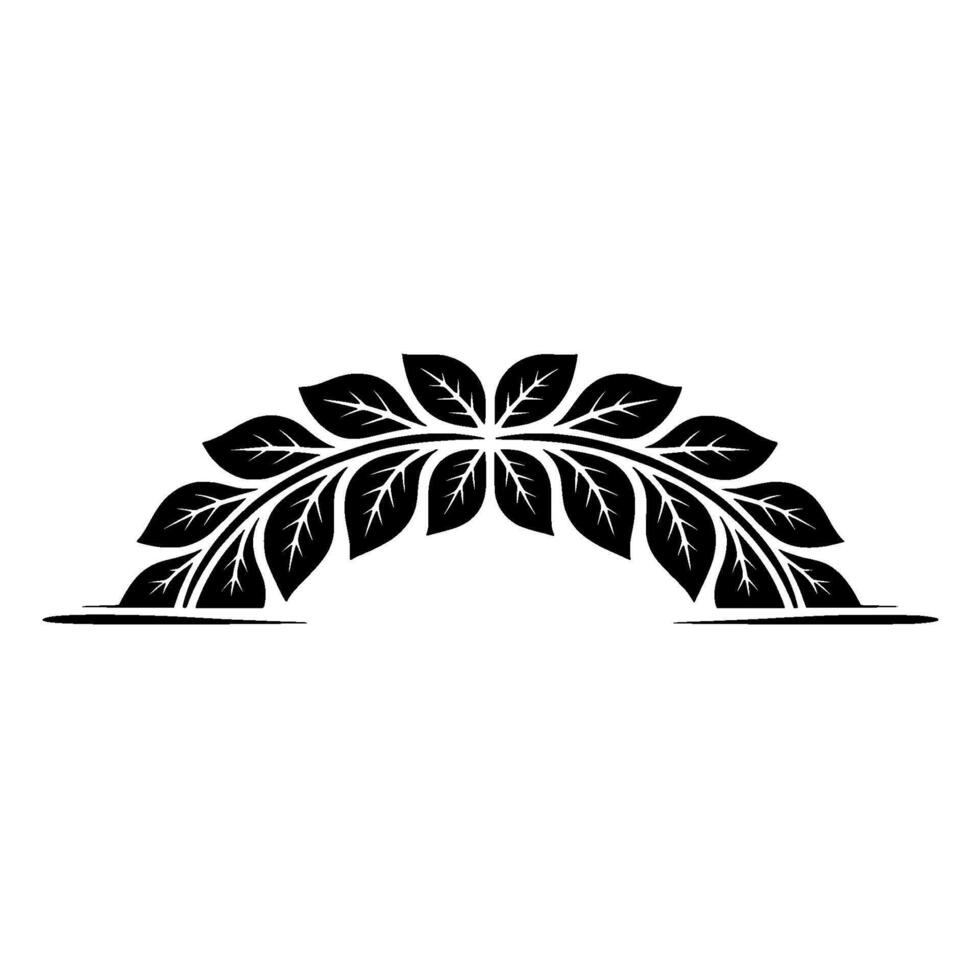 Elegant Black Leafy Arch , Minimalist , for Invitations Branding vector