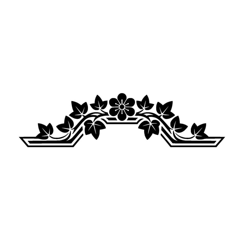 Elegant Black Floral Border with Leaves Blossoms vector