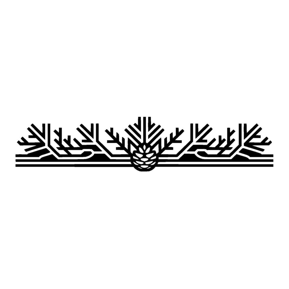 Geometric Pinecone Border in Black and White vector