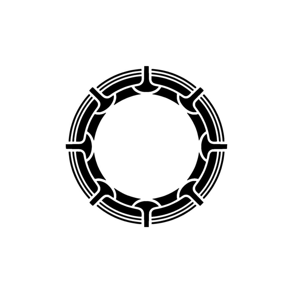 Geometric Abstract Circle - Black White, Minimalist vector