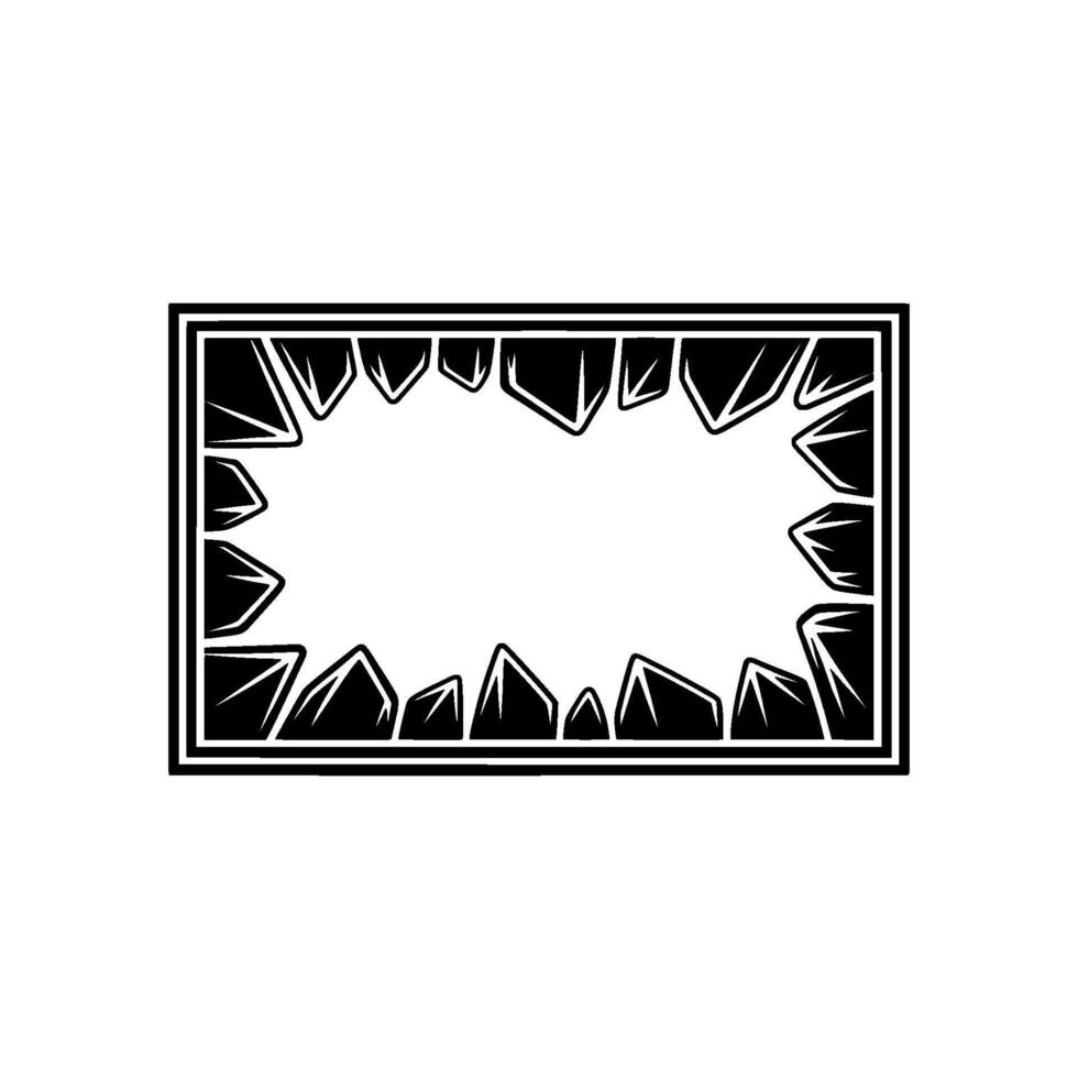 Broken Glass Frame - Black and White vector