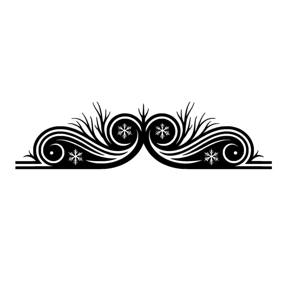 Decorative Winter Border , Black and White, Elegant Ornament vector