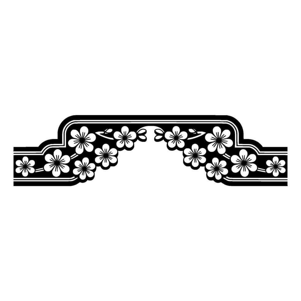 Floral Archway - Elegant Black and White vector