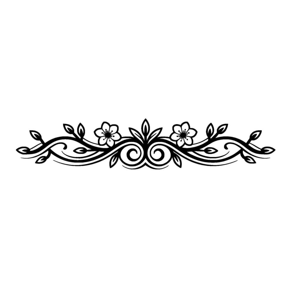 Elegant Floral Ornament Border with Blossoms vector