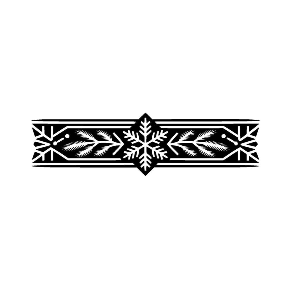 Minimalist Winter Border Snowflake Fir vector