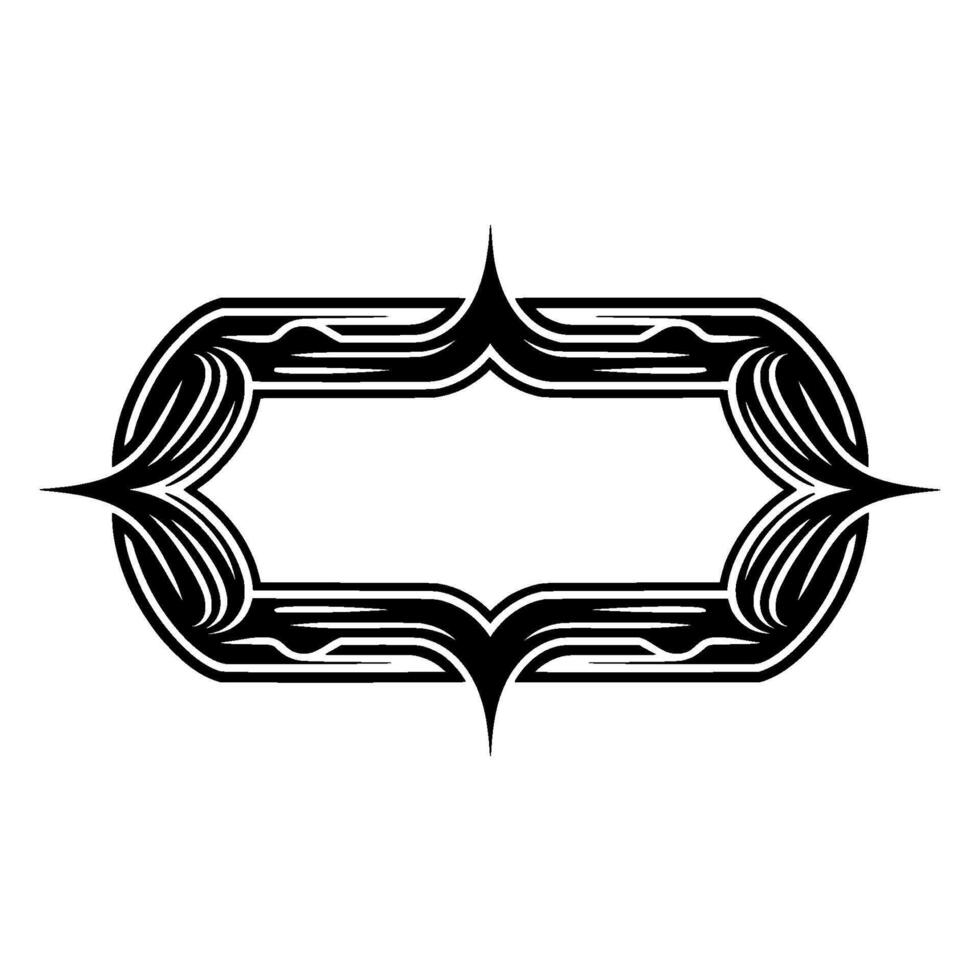 Ornate Black Frame with Decorative Lines, Modern vector