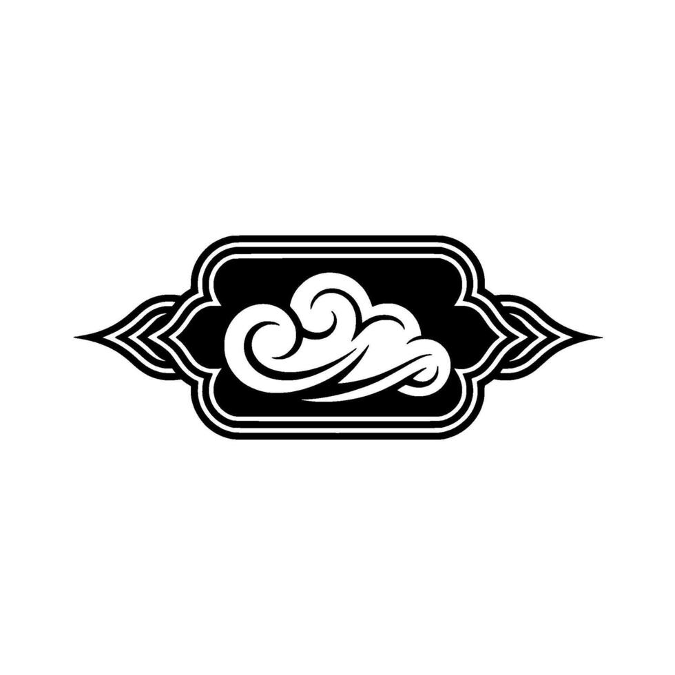 Elegant Cloud Motif Black and White, Minimalist vector