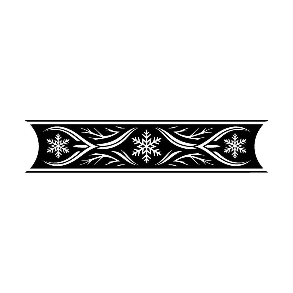Snowflake Border Ornament in Black and White - Winter Holiday vector