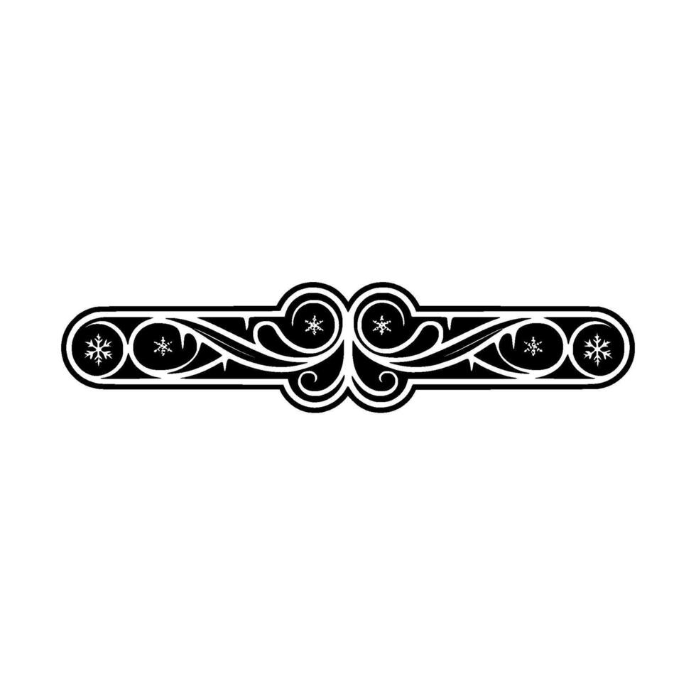 Elegant Winter- Border Black and White Snowflake Ornament vector