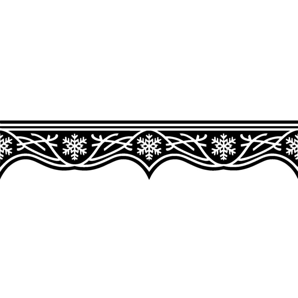 Elegant Black, and White Winter Border with Snowflakes vector