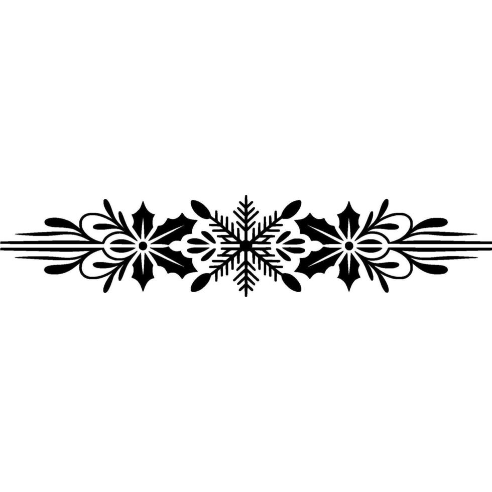 Elegant Black and White Winter Snowflake Border Ornament vector
