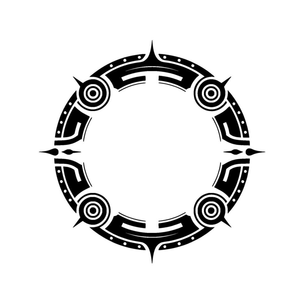 Abstract Tribal Circle on White, Background vector
