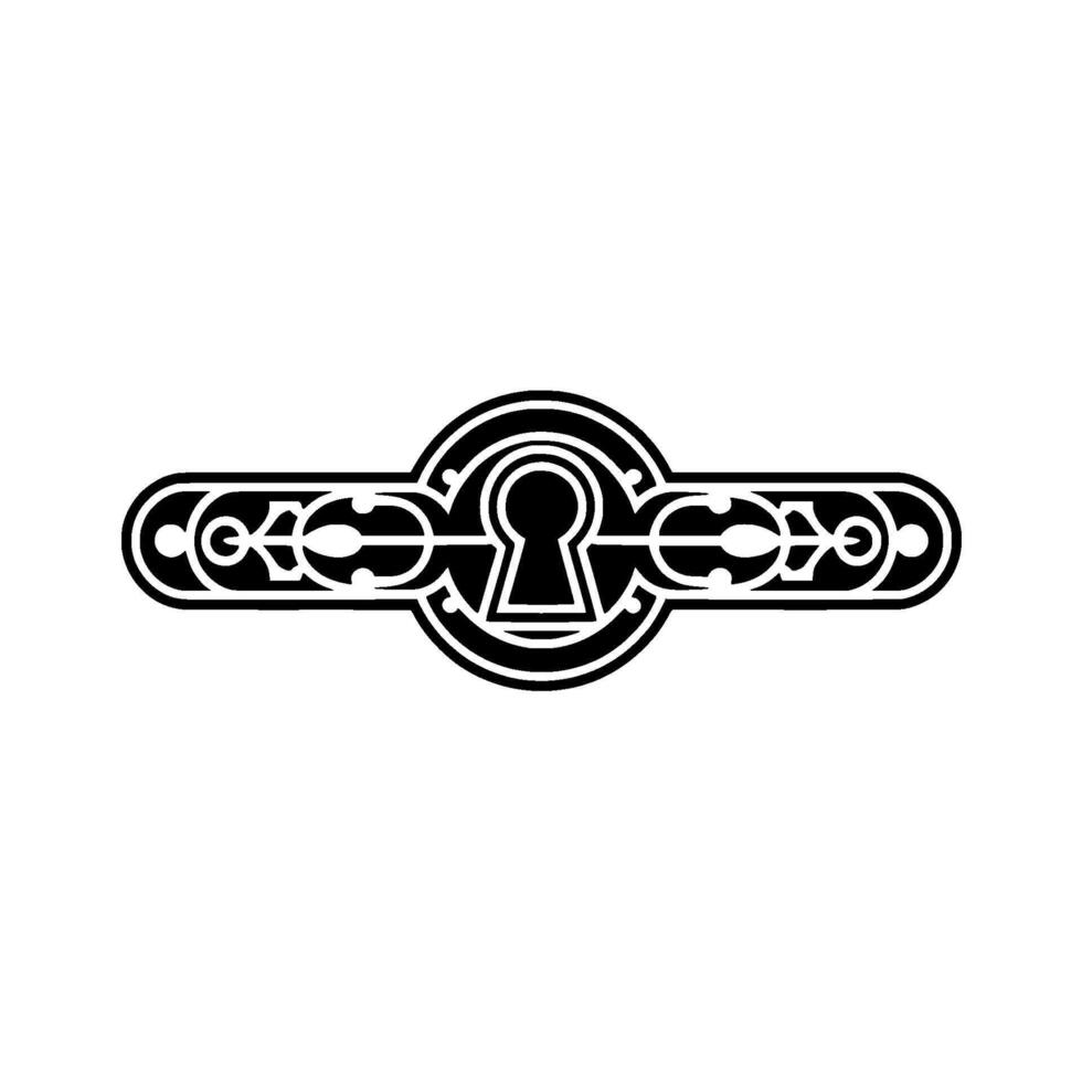 Art Deco Keyhole Ornament Black White for vector
