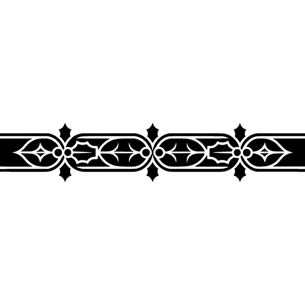 Festive Black and White Ornament Border with Holly and Berries vector
