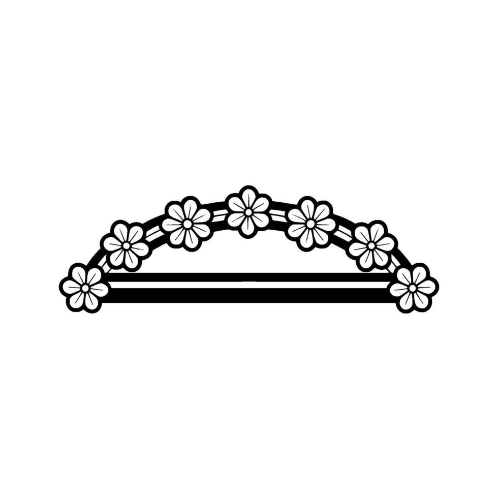 Floral Arch Element - Minimalist Black and White vector