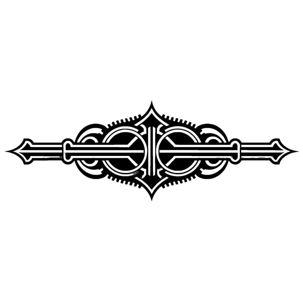 Ornate Deco Element Geometric with Decorative Details on White vector