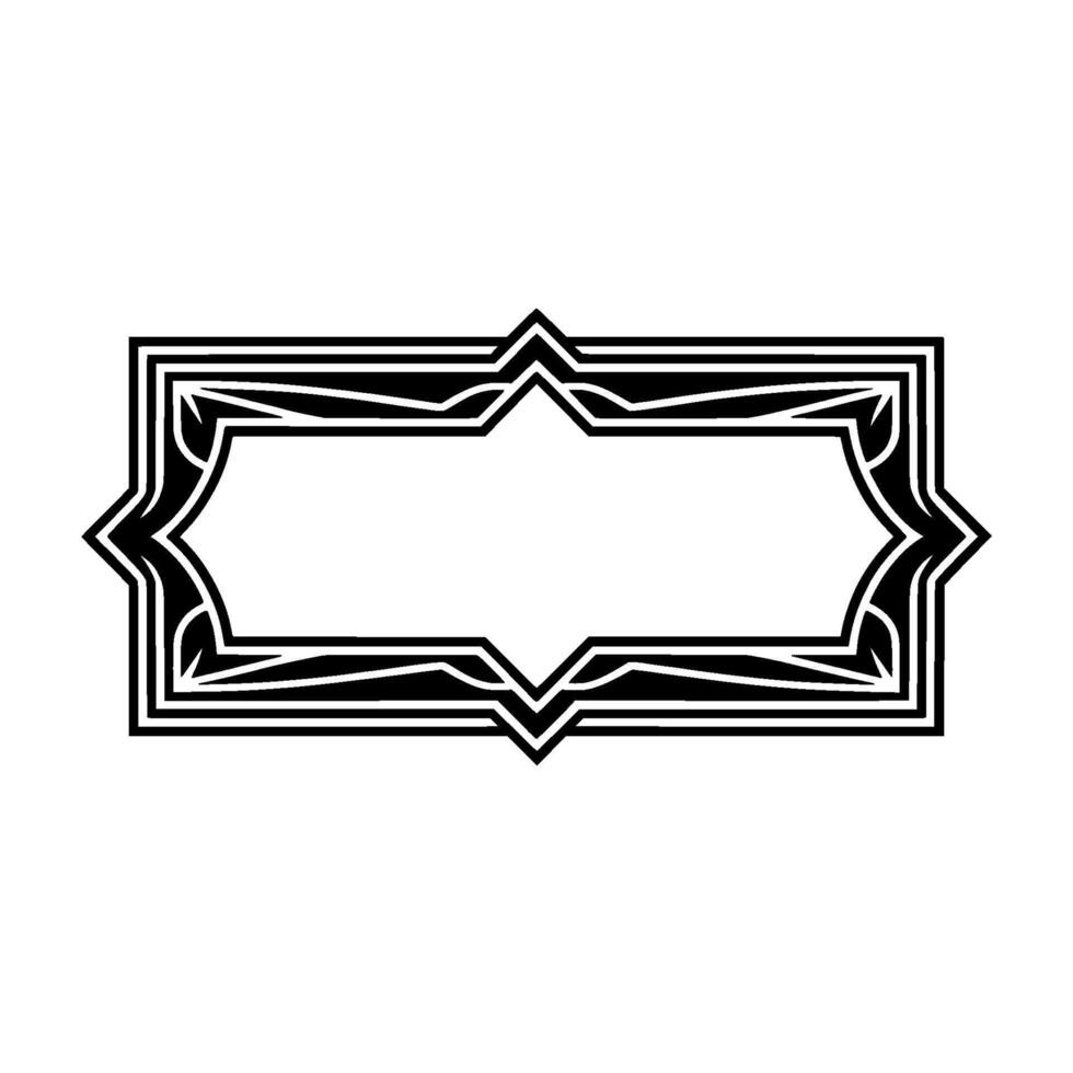 Decorative Black White Label Frame, Art Deco Style vector