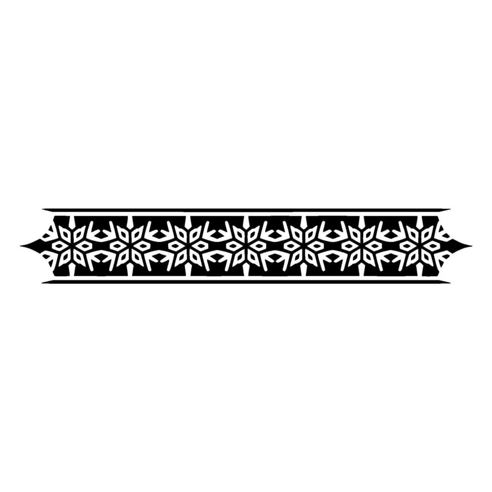 Ornate Black and White Snowflake Border, Decorative Element vector