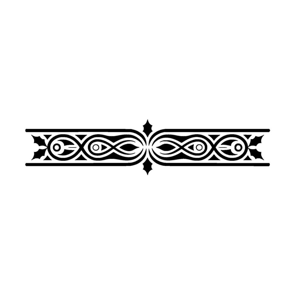 Ornate Black Border Ornament on White, Decorative vector