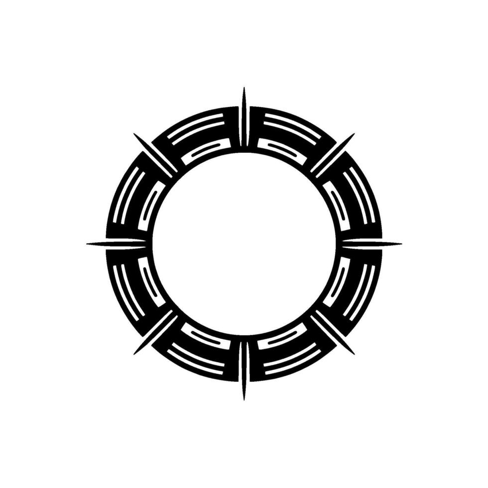 Geometric Abstract Black and White Circle Emblem vector