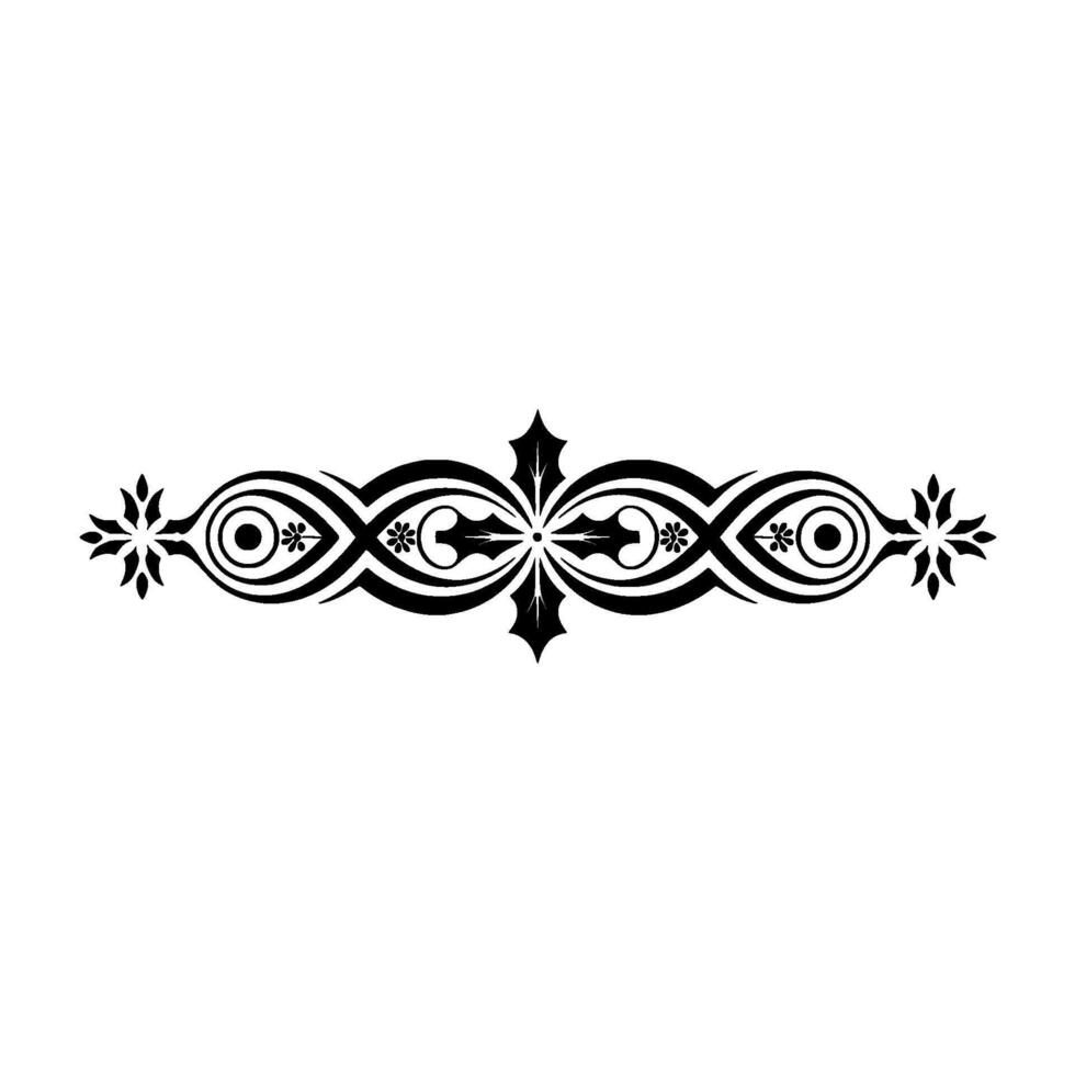 Elegant Black Ornamental Divider - Decorative Element vector