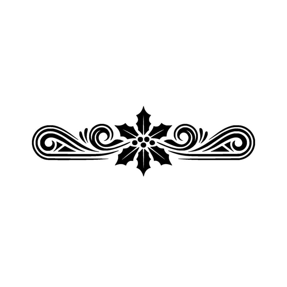 Elegant Black White Holiday Holly Border vector