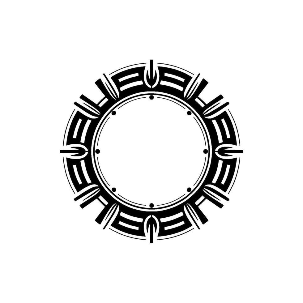Geometric Circle Frame , Black and White, Minimalist, Decorative Element vector