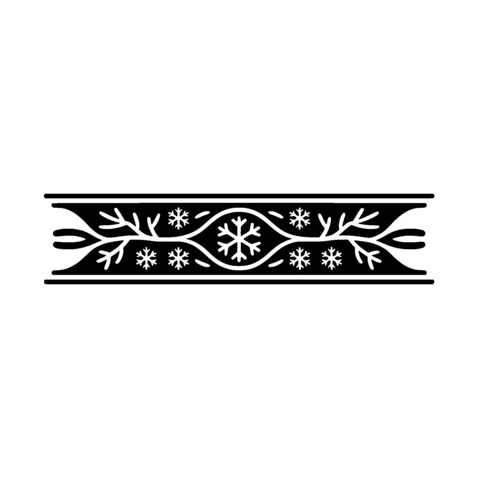 Winter Snowflake Border , Elegant Minimalist vector