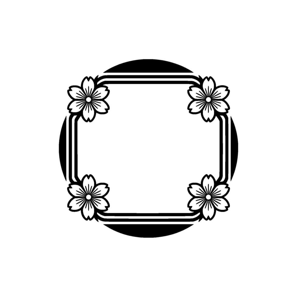 Elegant Floral Frame Minimalist with Cherry Blossoms vector