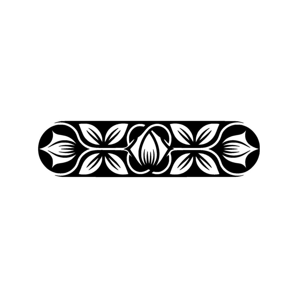 Elegant Floral Border in Black White, Minimalist Decor vector