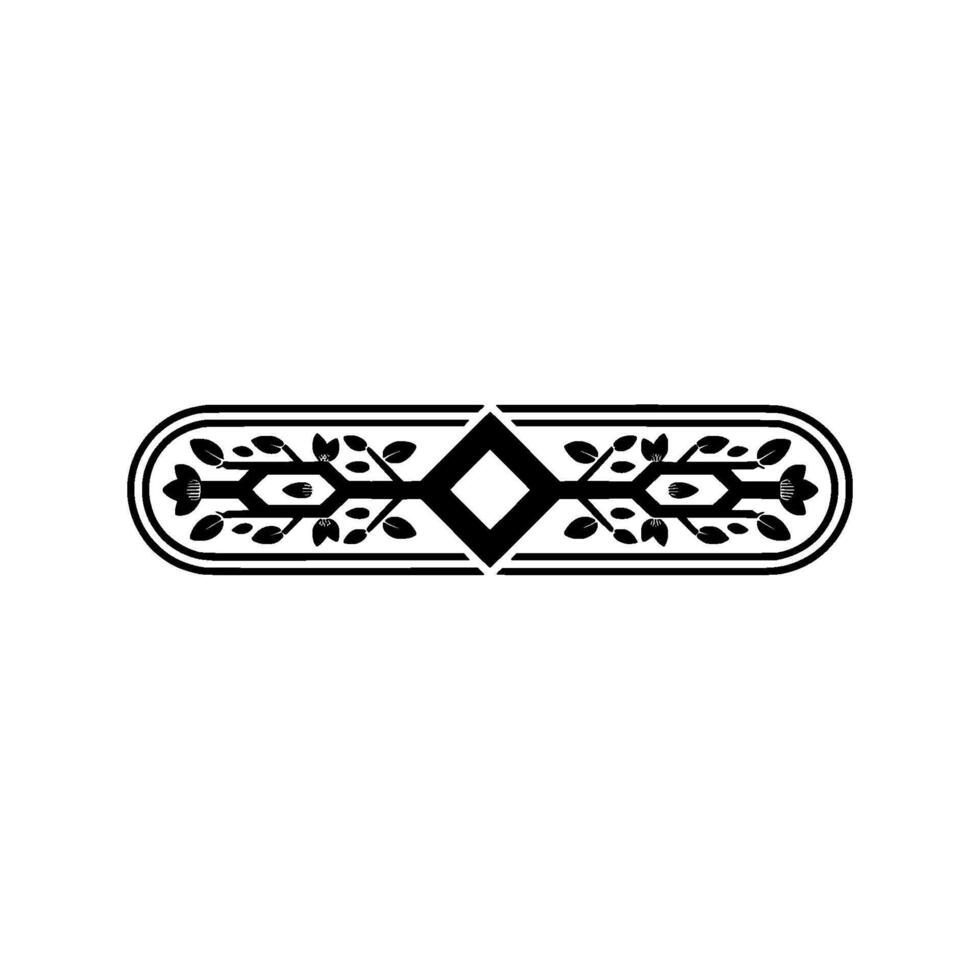 Elegant Black White Floral Ornament Geometric on Light Gray vector