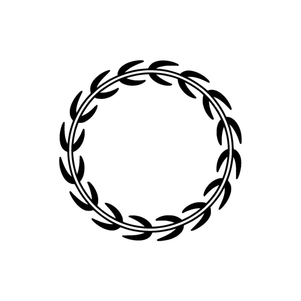 Minimalist Leafy Wreath , Black Pink on Gray Background vector