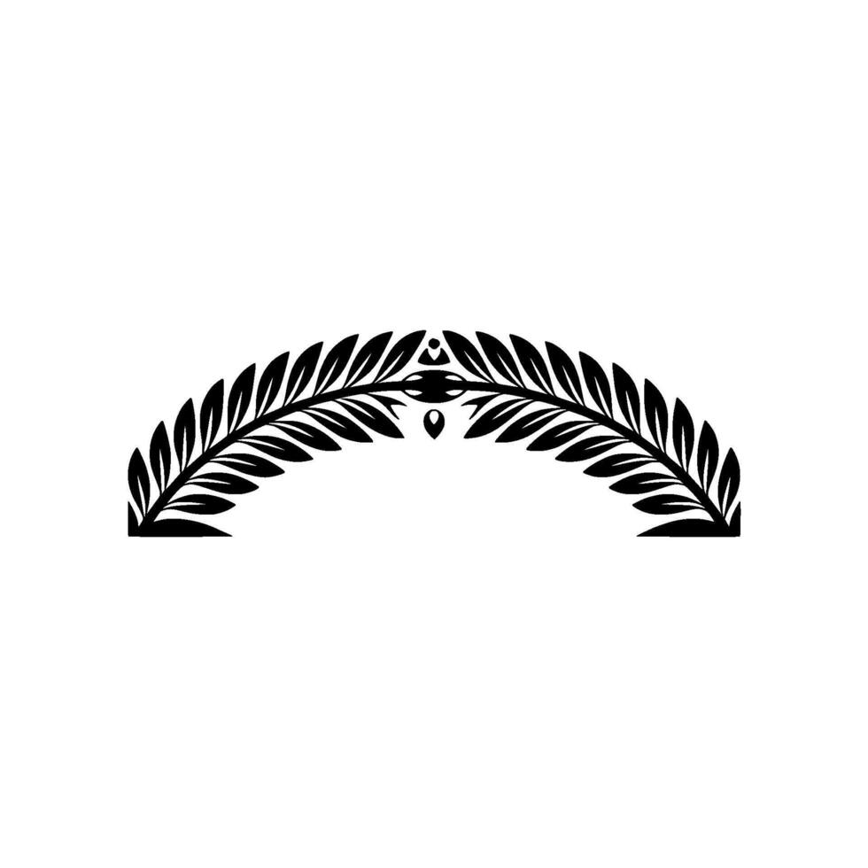 Elegant Minimalist Arch Floral Ornament on White Background vector