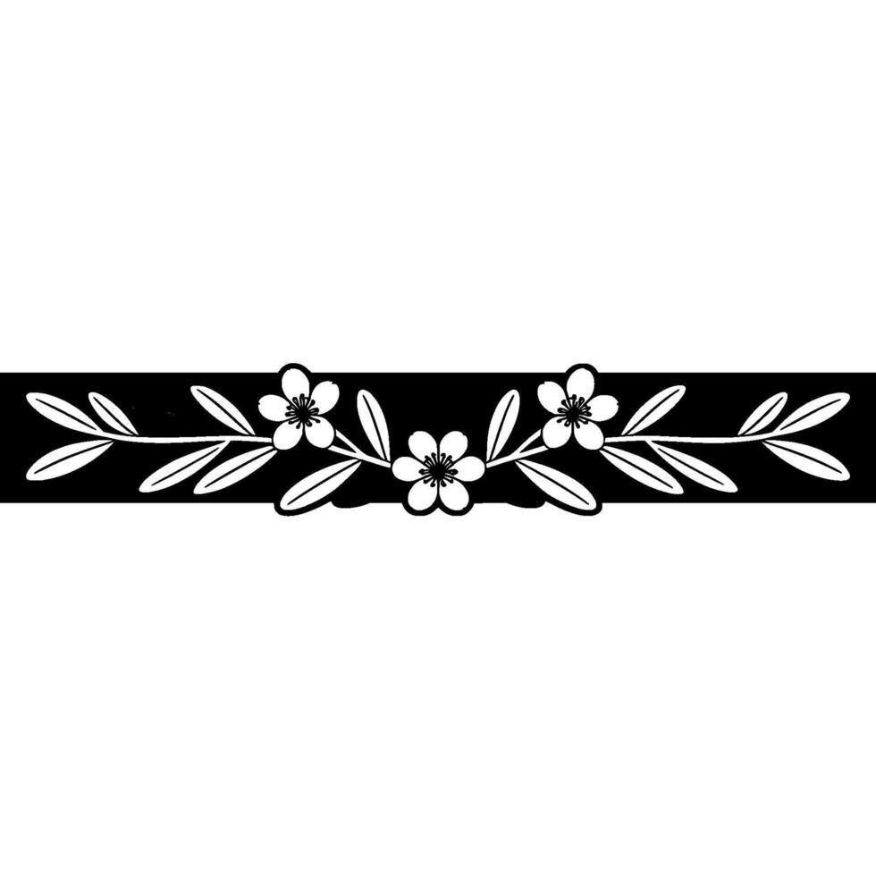 Minimalist Floral Border in Black, White, and Gray vector