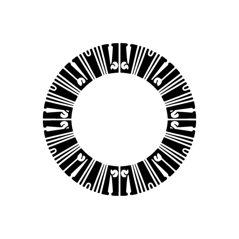 Abstract Black White Circle - Ornamental, Minimalist Style vector