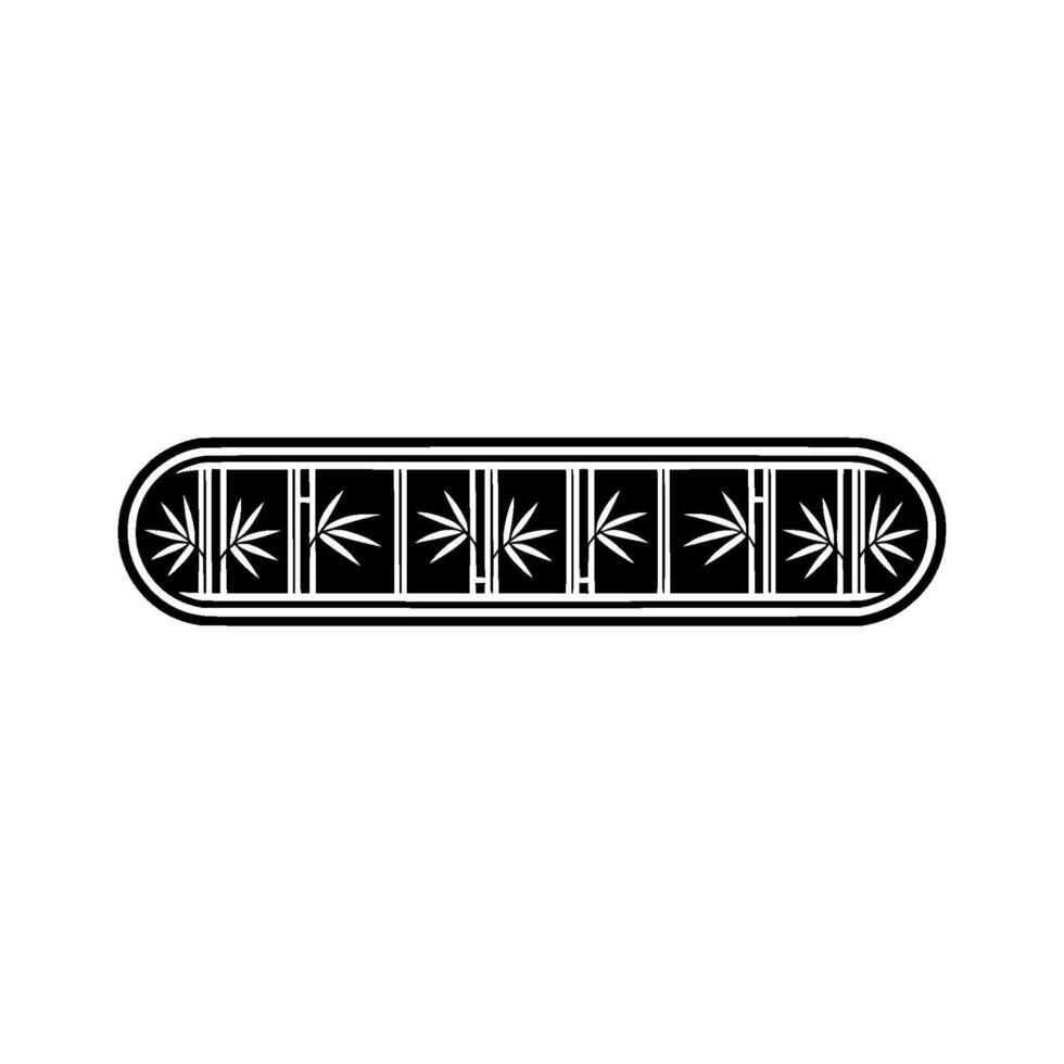 Minimalist Bamboo Border Black White Geometric vector