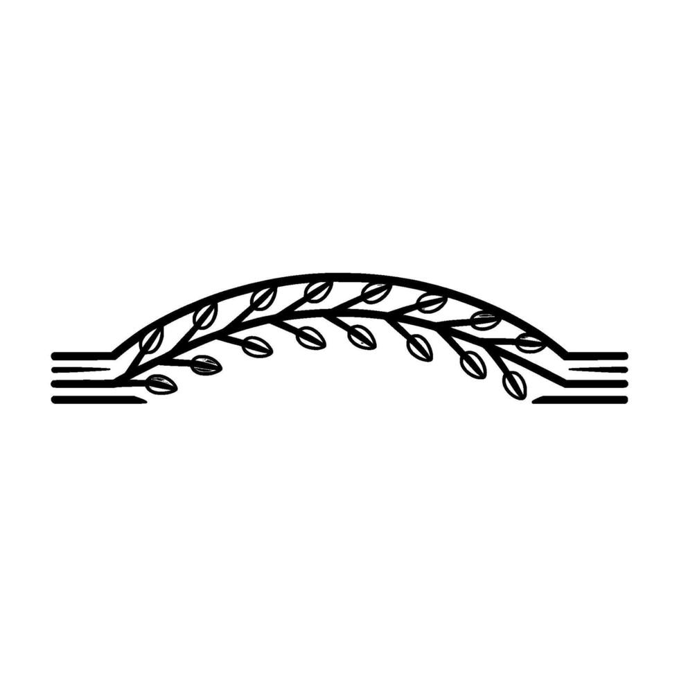 Decorative Minimalist Arch with Leaf Branch, Elegant vector