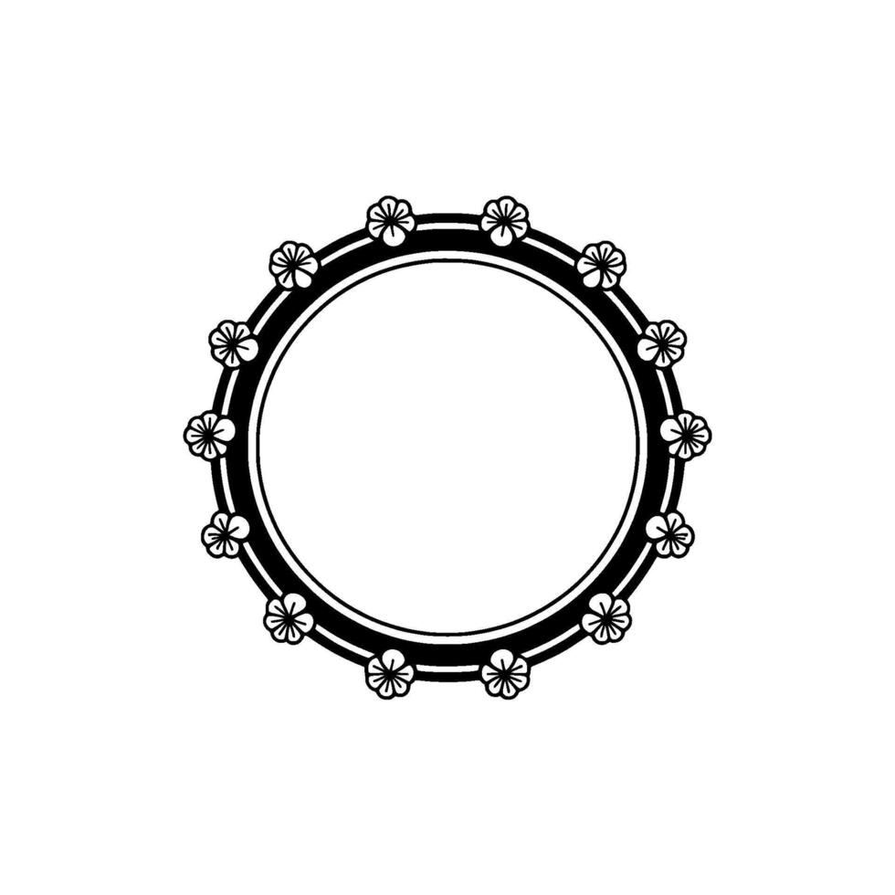 Floral Circular Frame with Clean Lines Invitation or Decorative Element vector