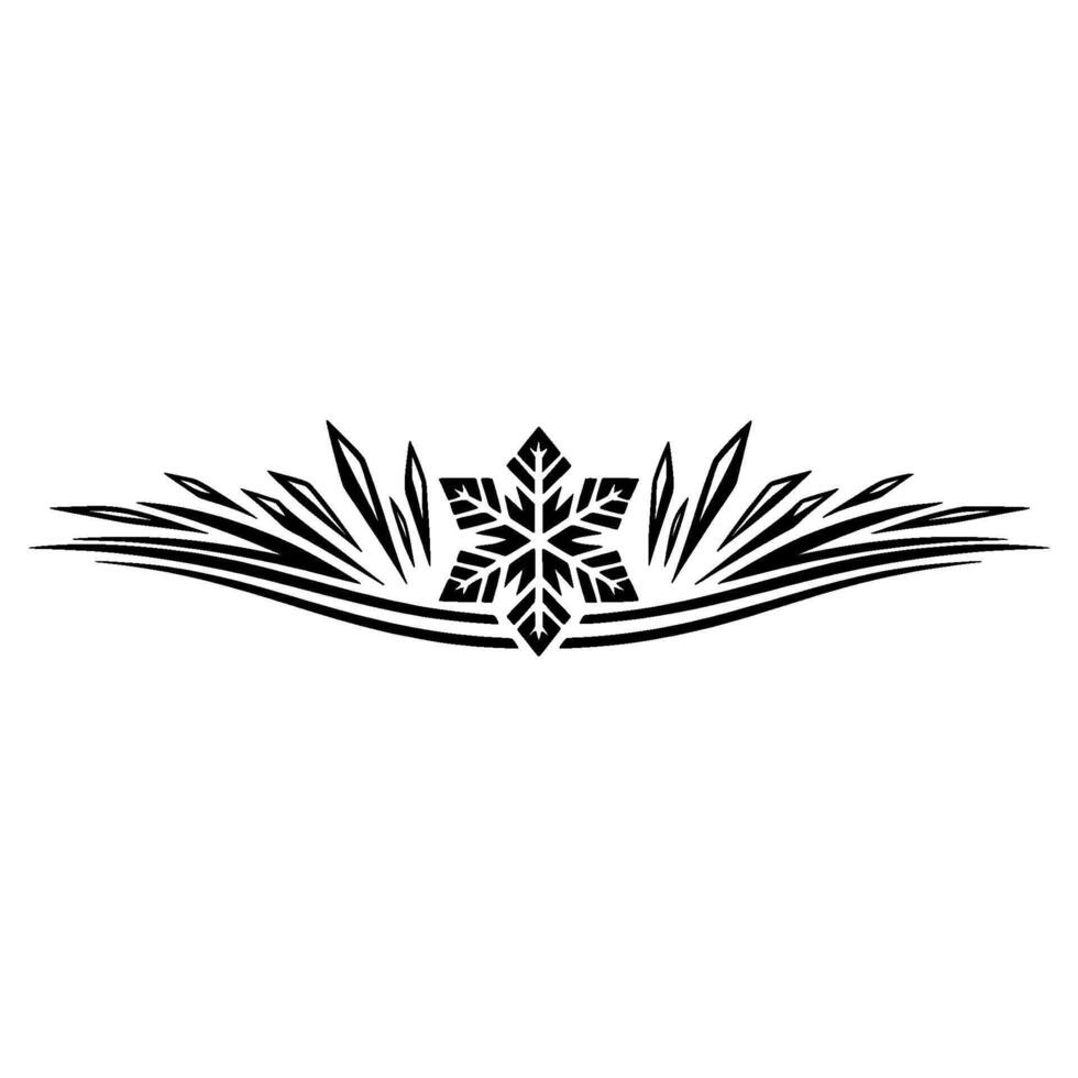 Minimalist Snowflake Ornament on White, Element vector