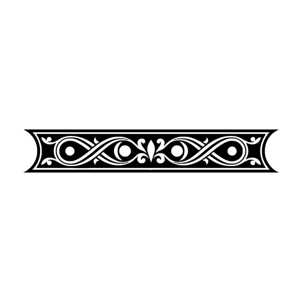 Ornamental Black, White Border Element vector