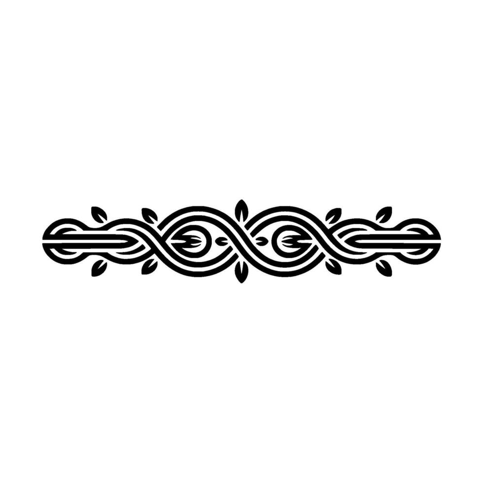 Celtic Knotwork Border with Leaves Ornamental vector