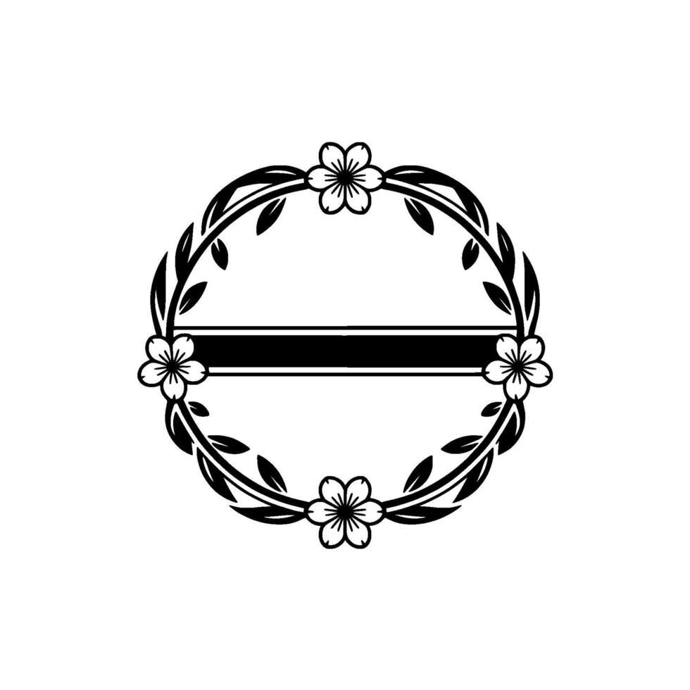 Elegant Floral Wreath with Banner Element vector