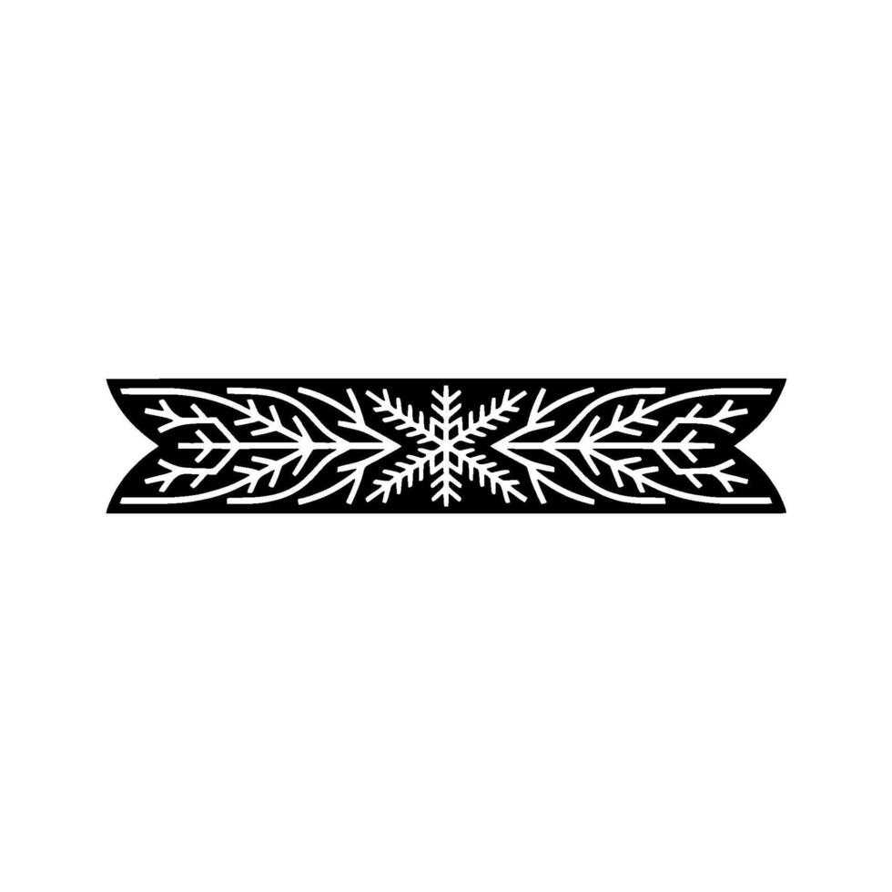 Minimalist Winter Snowflake Banner in Black and White vector